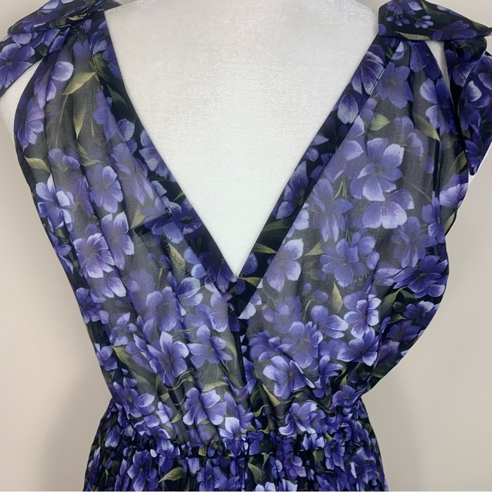 The Kooples Hortensia Floral Chiffon Pleated Maxi Dress - Picture 10 of 13